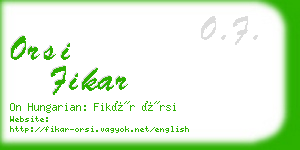 orsi fikar business card